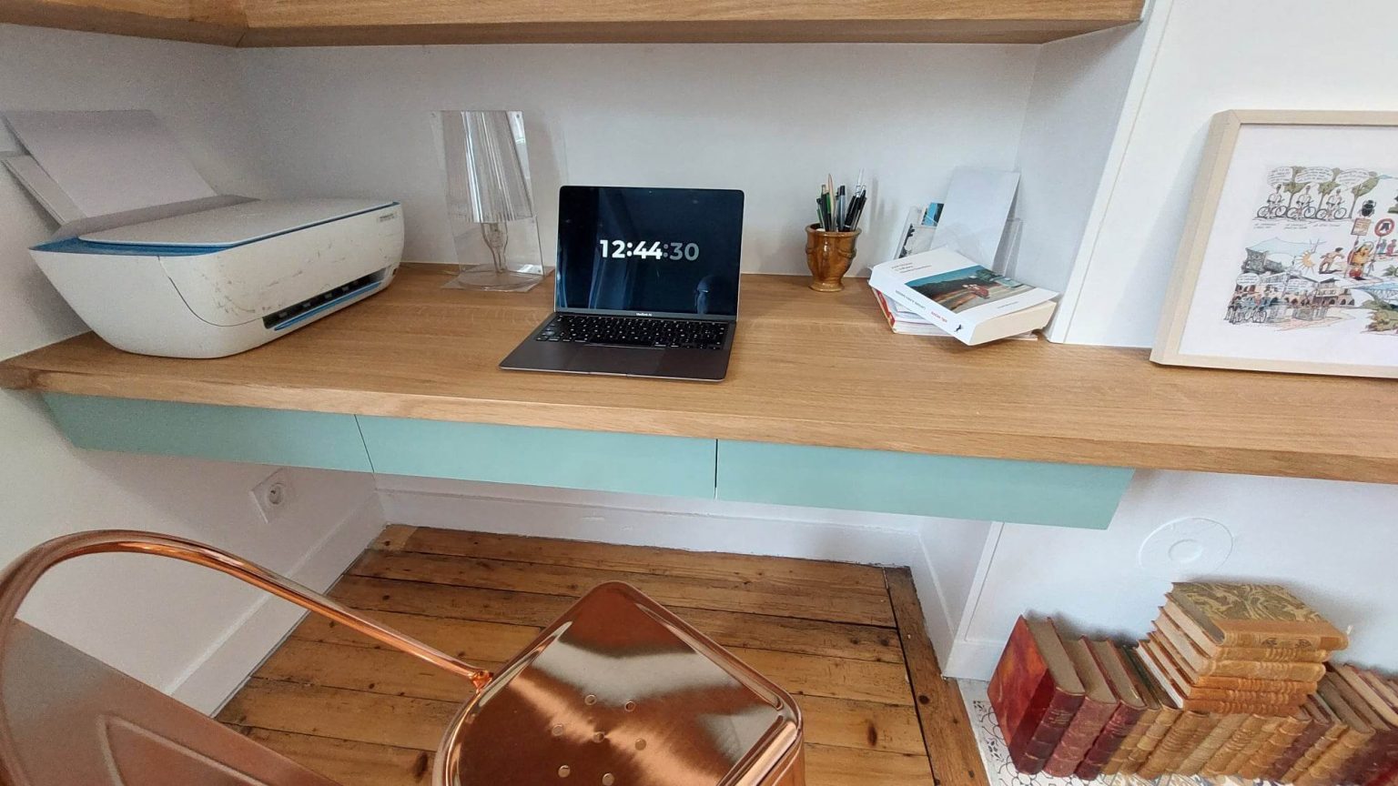 Architecte Décoratrice d'intérieur Trouville | Alizée Florsch | Dose Déco bureau en chêne à trouville