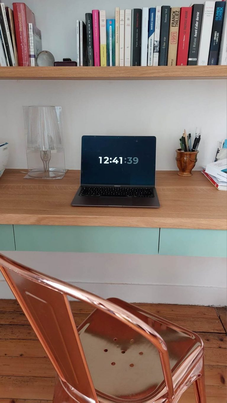 Architecte Décoratrice d'intérieur Trouville | Alizée Florsch | Dose Déco bureau sur mesure chêne