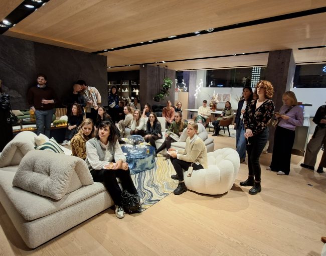 les apéros déco chez roche bobois paris en novembre 2025. Réseau d'architectes d'intérieur lors de la présentation de la marque